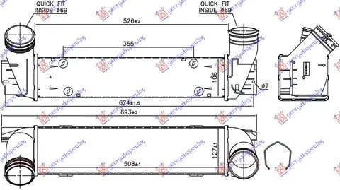 HLADNJAK INTERKULERA 1.6-2.0 (16i-20i-X-28i) BENZIN (508x127x106)
