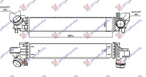 HLADNJAK INTERKULERA 1.5 (216-218i) BENZIN (585x98x95)