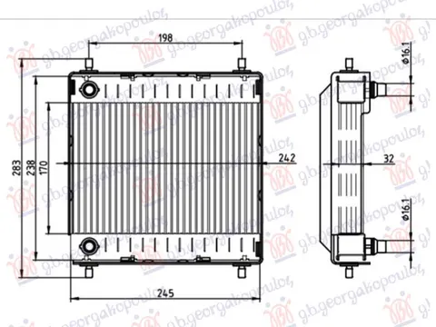 HLADNJAK MOTORA DODATNI 2.0/3.0/4.4 BENZIN (180x240) (NRF)