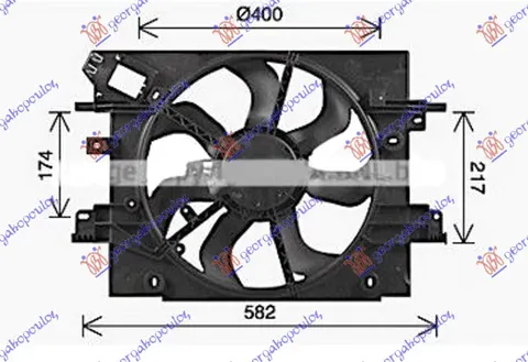 VENTILATOR 1.2/1.6 BENZIN - 1.5 DCI DIZEL (400mm) (2 PIN) (NISSENS)