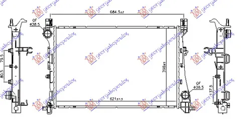 HLADNJAK MOTORA 1.6 MJTD DIZEL (MAN/AUTO) (620x400x26) (KOYO)
