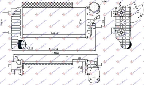 HLADNJAK INTERKULERA 1.5-1.6 TDCI-ECOnetic (336x157x62)