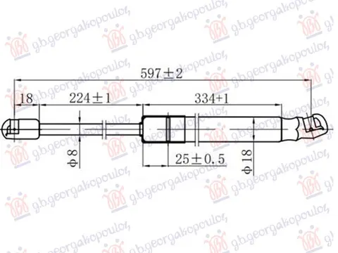 AMORTIZER GEPEK VRATA (597L-385N)