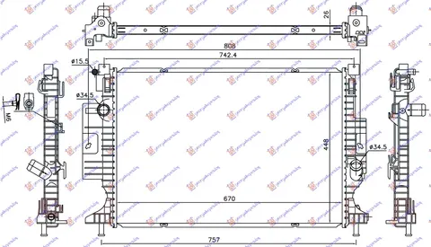 HLADNJAK MOTORA 1.5 EcoBoost BENZIN / 2.0 TDCi (670x448x26) 15- (VALEO)
