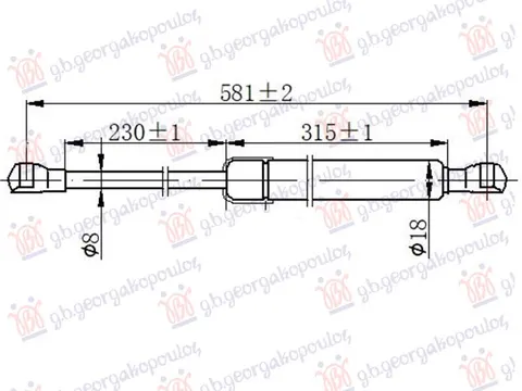 AMORTIZER GEPEK VRATA (581L-305N)