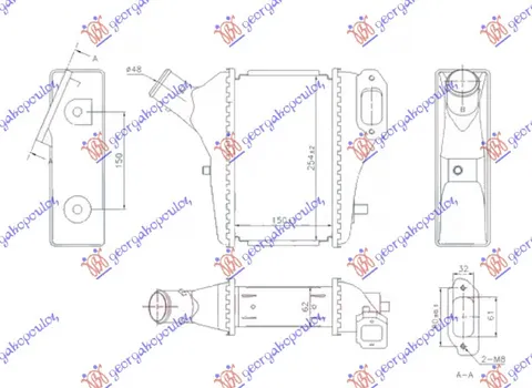 HLADNJAK INTERKULERA 1.6-2.2 i-DTEC DIZEL (150x255x62)