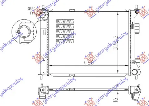 HLADNJAK MOTORA 1.4/1.6 CRDI (MAN) (+/-AC) (48x37.3) (NRF)