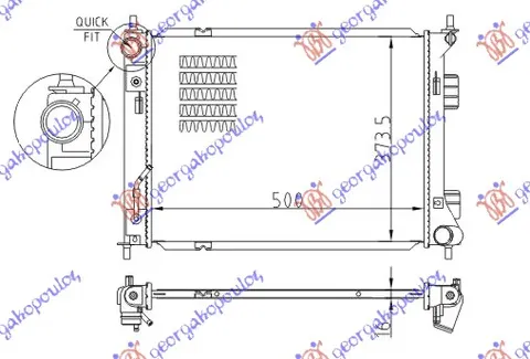 HLADNJAK MOTORA 1.4/1.6 CRDI (AUTO) (+/-AC) (50x37.3)