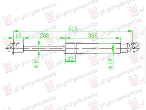 AMORTIZER GEPEK VRATA (613L-560N)