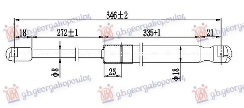 AMORTIZER GEPEK VRATA (645L-300N)
