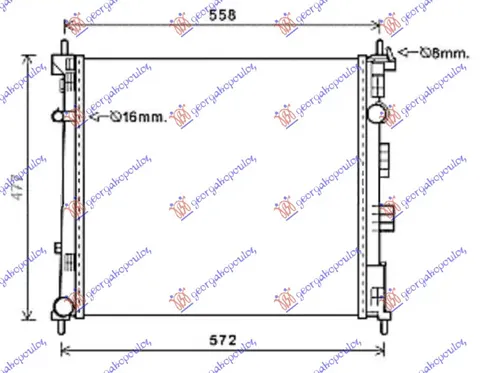 HLADNJAK MOTORA 1.5 DCi DIZEL (490x460x27) 13- (KOYO)