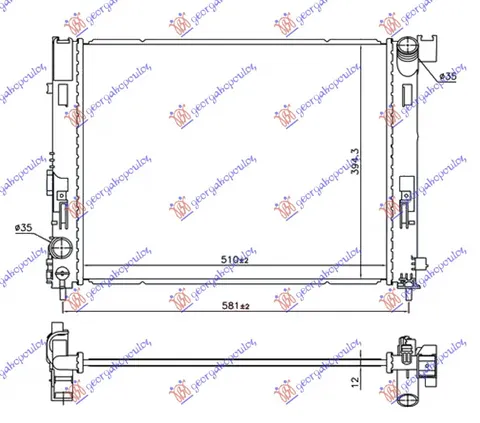 HLADNJAK MOTORA 0.9 IG-T BENZIN - 1.5 dCi DIZEL (510x395x12) (NISSENS)