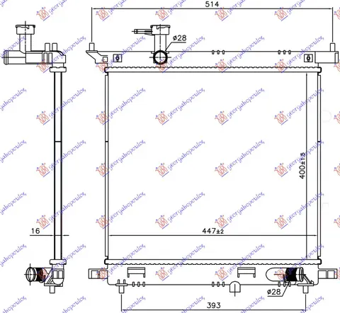 HLADNJAK MOTORA 1.2 16v BENZIN (MAN) (400x450x16) (KOYO)