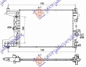 HLADNJAK MOTORA 1.6 BENZIN (AUTO) (-AC) (58x39x1.6) (NRF/KOYO)