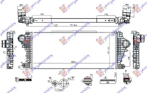 HLADNJAK INTERKULERA 1.6-2.0 CDTi DIZEL (665x285x32)