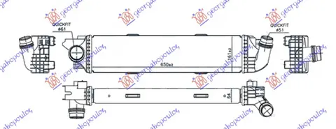 HLADNJAK INTERKULERA 1.6 CDTi DIZEL (650x161x64)
