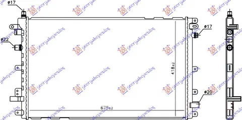 HLADNJAK MOTORA DODATNI HIBRID (675x435x16) (KOYO)