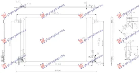 HLADNJAK KLIME 3.0 BENZIN / 4.0 BENZIN-HIBRID (676x434) (NISSENS)