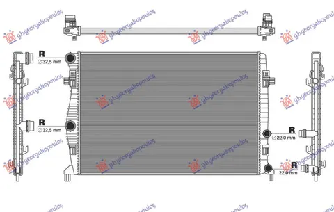 HLADNJAK MOTORA 1.0 TGI/1.0 TSI BENZIN - 1.6 TDI DIZEL (MANUELNI/AUTOMATSKI) (650x439) (NISSENS)