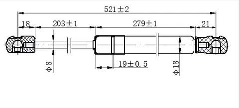 AMORTIZER GEPEK VRATA (521L-635N)