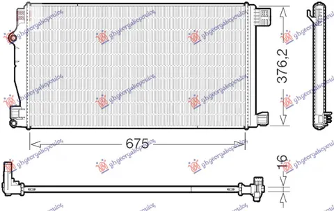 HLADNJAK MOTORA DODATNI 1.2 BENZIN (MAN/AUTO) (675x363x16) (KOYO)