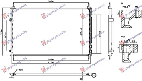 HLADNJAK KLIME 1.2/1.3/1.6 BENZIN (588x367x16) (NRF)