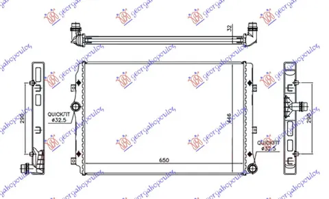 HLADNJAK MOTORA 2.0 Tdi (KIN CKRA) DIZEL (MAN/AUTO) (600x445x32)