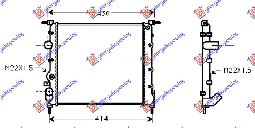 HLADNJAK MOTORA BENZIN (-AC) (35x37) SA PUMPOM (NISSENS)