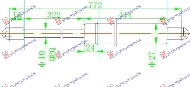 AMORTIZER GEPEK VRATA (772L-630N)
