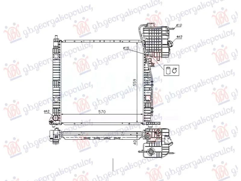 HLADNJAK MOTORA 2.2 CDI DIZEL (MAN) (-AC) (570x560) 99-03
