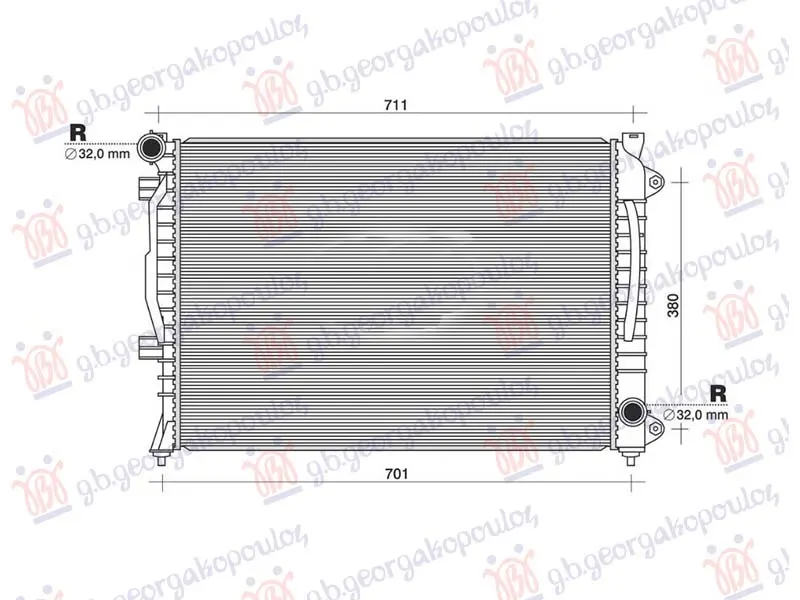 HLADNJAK MOTORA 2.7 T BENZIN (AUTO) (630x440x32) (NRF)