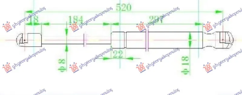 AMORTIZER GEPEK VRATA (520L-370N)
