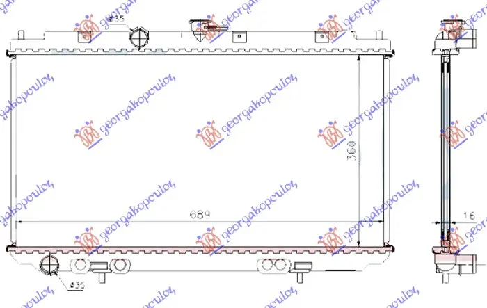 HLADNJAK MOTORA 2.0i 16V BENZIN (MAN) (+/-AC) (360x690) (CEVI 35/35)