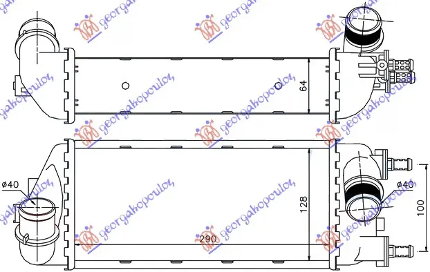 HLADNJAK INTERKULERA 1.3 JTD -09 - BENZIN (29x13x6.5)