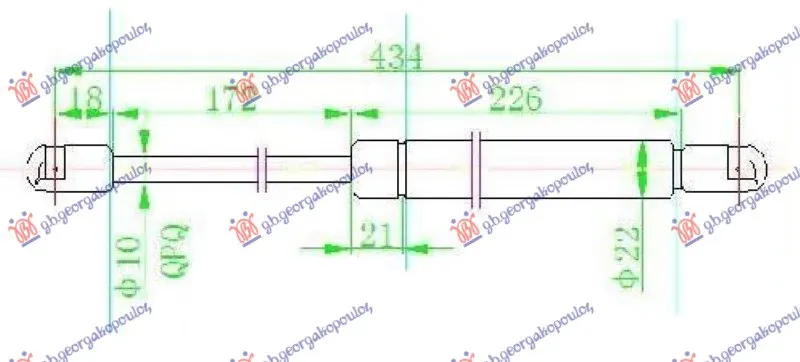AMORTIZER GEPEK VRATA (H/B) (435L-500N)
