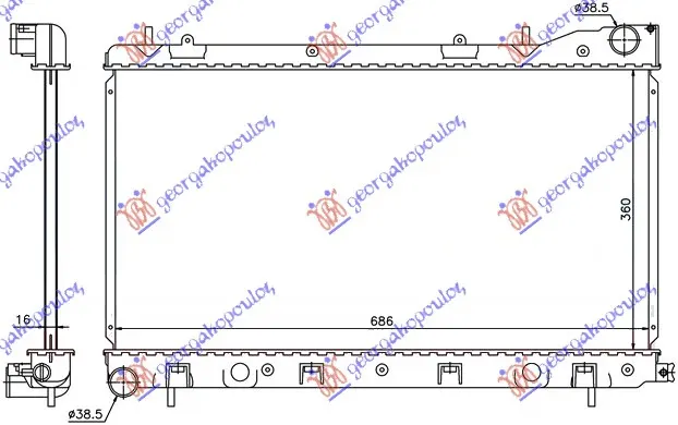 HLADNJAK MOTORA 2.0/2.5 BENZIN (MAN) (360x686x16) (KOYO)