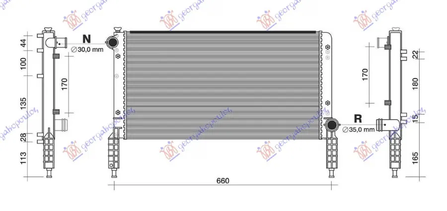 HLADNJAK MOTORA 1.2/1.6 16V (+AC) (58x30.5) (NISSENS)