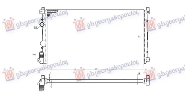 HLADNJAK MOTORA 1.9/2.2/2.5-3.0 dCi DIZEL (+/-AC) (727x389) 03- (NRF)