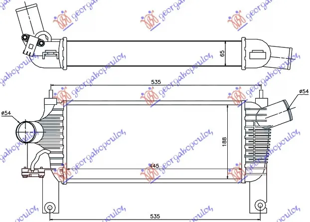 HLADNJAK INTERKULERA 2.5 DCI (44.3x19x64)