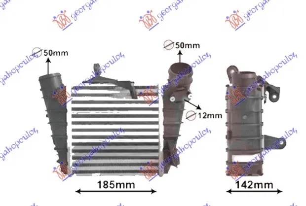 HLADNJAK INTERKULERA 1.8 TURBO BENZIN - 1.4-1.9 TDi DIZEL (185x190x65)