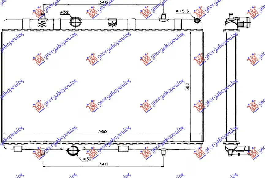 HLADNJAK MOTORA BENZIN/DIZEL (38x56x2.7) (HELLA)