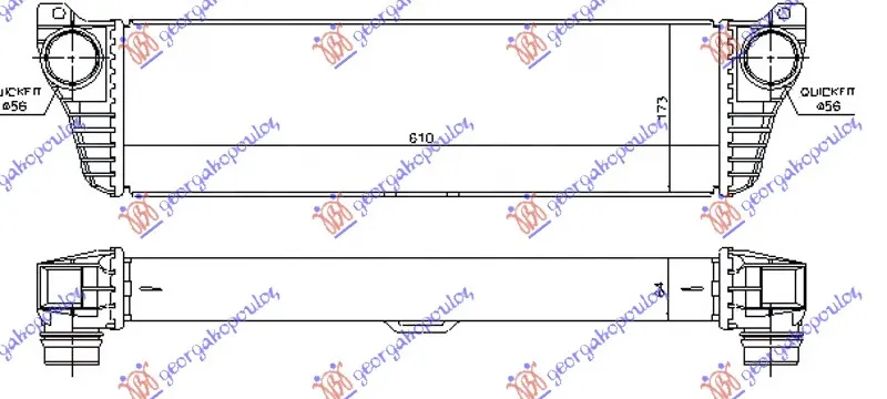 HLADNJAK INTERKULERA 2.0-2.2 CDi (610x170x64) 10-