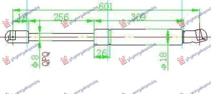 AMORTIZER GEPEK VRATA 3 VRATA (603L-240N)