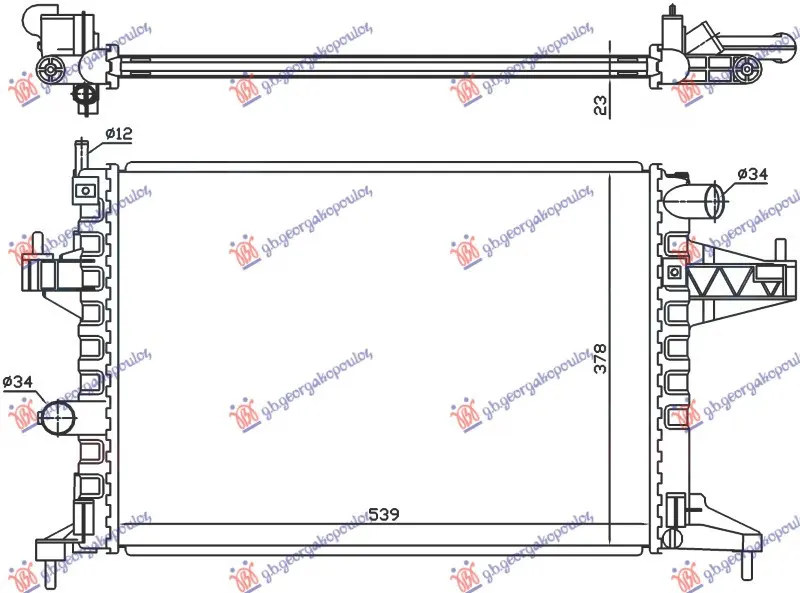 HLADNJAK MOTORA 1.4/1.8 (MAN) (+/-AC) (54x38) DIJAGONALNO (NISSENS)