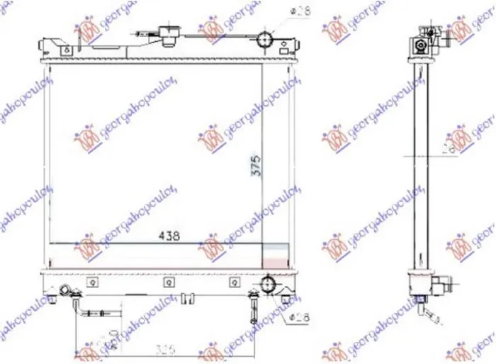 HLADNJAK MOTORA 1.3 BENZIN (AUTO) (375x450x26) (NRF/KOYO)