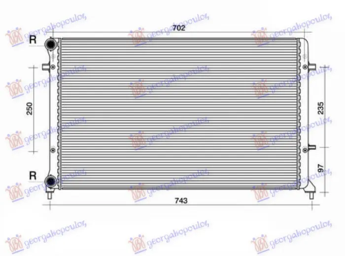 HLADNJAK MOTORA 1.4/1.6/2.0 FSI/SDI (MAN/AUTO) (+AC) (650x415) (LEMLJEN) (KOYO)