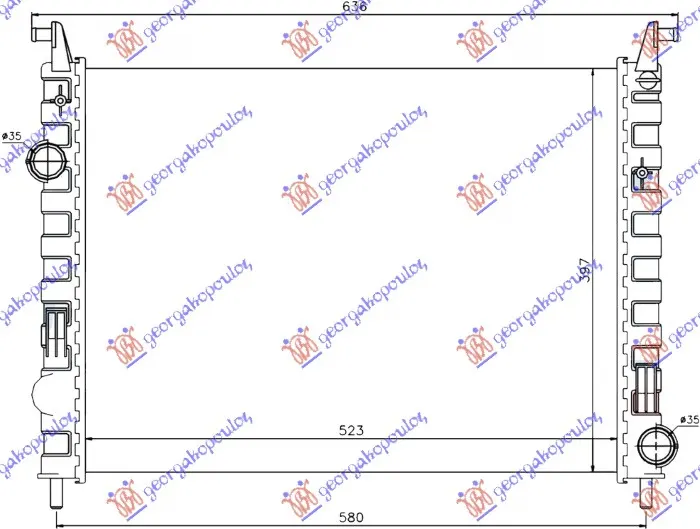 HLADNJAK MOTORA 1.3 JTD (523x397x34) 03- (NISSENS)