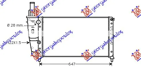 HLADNJAK MOTORA 1.2CC (75) (577x322x23) (MARELLI)