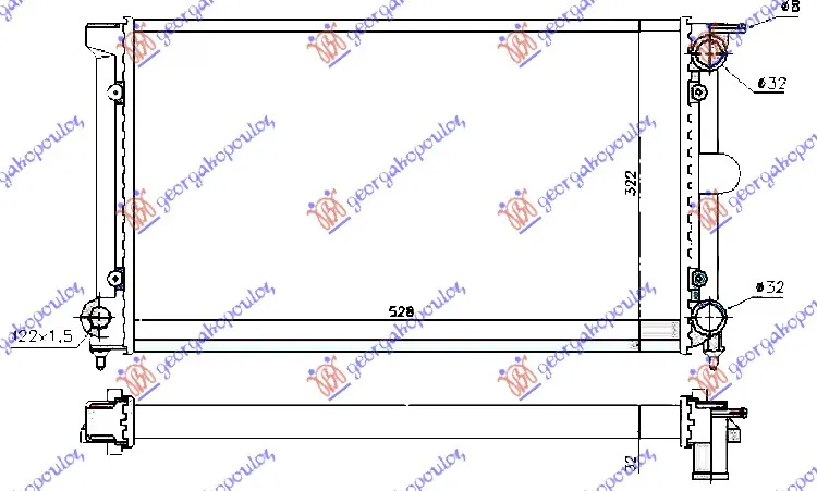 HLADNJAK MOTORA BENZIN/DIZEL (+AC) (52.5x32x3.4) (NRF)