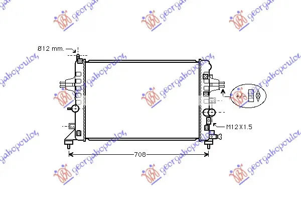 HLADNJAK MOTORA 1.6CC 16V (+/-AC) (60x37)